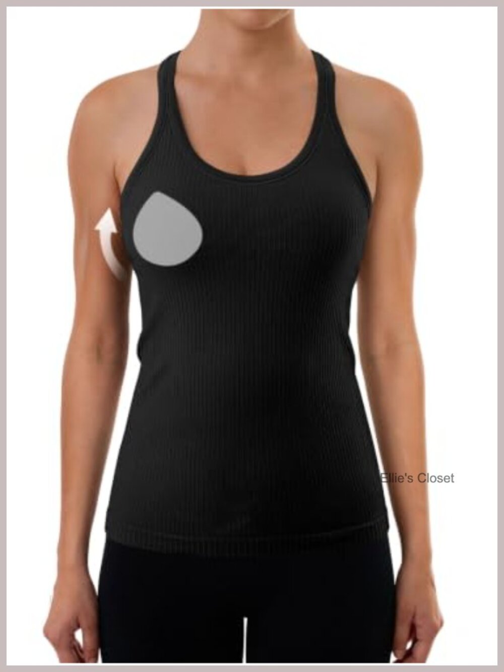 Women's Racerback Tank Top with Built in Bra Ribbed Seamless Nylon
